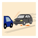 急ブレーキしている車