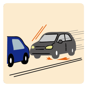 急ブレーキしている車
